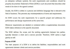 How to Write A Statement Of Work Template 13 Statement Of Work Templates Sample Templates
