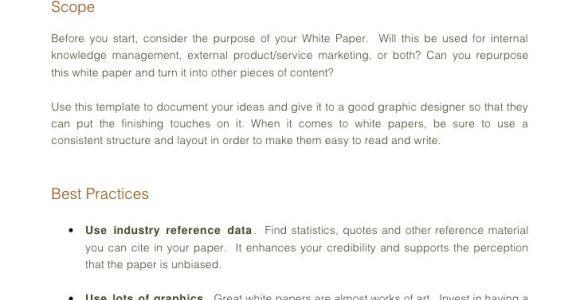 How to Write White Paper Template White Paper Template