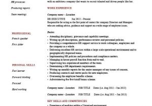 Hr Executive Resume In Word format Hr Executive Resume Human Resources Sample Example