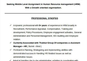 Hr Manager Resume Word format Hr Resume format Template 9 Free Word Pdf format
