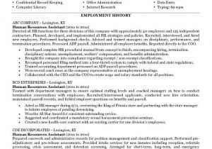 Hr Professional Resume Objective Example Human Resources assistant Resume Free Sample