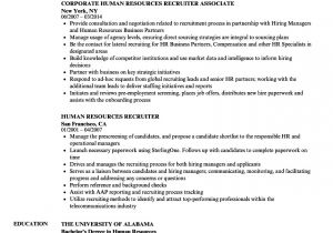 Hr Recruiter Resume Sample Human Resources Recruiter Resume Samples Velvet Jobs