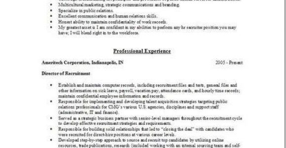 Hr Recruiter Resume Word format Hr Recruiter Resume Examples Samples Human Resources