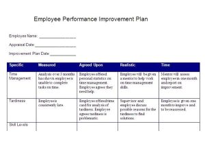 Hr Work Plan Template Create A Performance Improvement Plan Based On Smart Goals