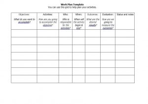 Hr Work Plan Template Work Plan 40 Great Templates Samples Excel Word