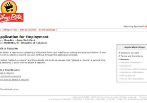 Html Code for Job Application with Resume Upload form Shoprite Job Application Apply Online