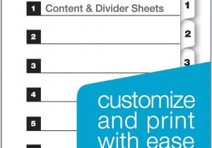 Html Index Page Template Quickstep Onestep Printable Table Of Contents Dividers