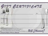 Html Voucher Template Restaurant Gift Certificate