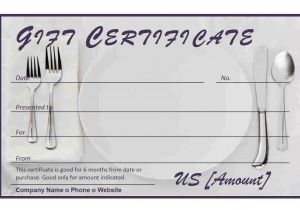 Html Voucher Template Restaurant Gift Certificate