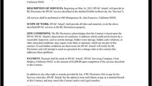 Hvac Installation Contract Template Hvac Service Maintenance Contract Template with Sample