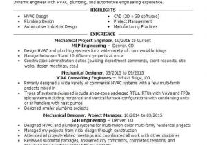 Hvac Project Engineer Resume Mechanical Project Engineer Resume Sample Livecareer
