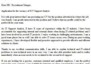 Ict Officer Cover Letter Ict Support Analyst Cover Letter Example Icover org Uk