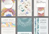 Id Card Background Design Hd Set Of Vector Design Templates Brochures In Random Flower Style