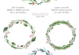 Ideas for Christmas Card Designs Watercolor Christmas Wreath Clipart Christmas Card