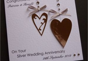 Ideas for Wedding Anniversary Card About Handmade Personalised Silver 25th Wedding