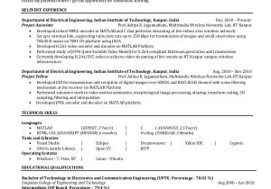 Iit Electrical Engineering Student Resume 6 Electrical Engineering Resume Templates Pdf Doc