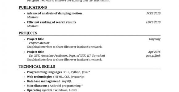Iit Students Resume What Does the Resume Of someone who attended An Iit Look