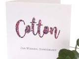 Image Of Marriage Anniversary Card 2nd Cotton Wedding Anniversary Card