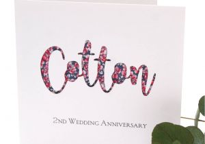 Image Of Marriage Anniversary Card 2nd Cotton Wedding Anniversary Card