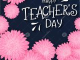 Images Of Teachers Day Card Photo About Vector Hand Drawn Lettering with Flowers and