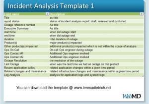 Incident Alert Template Incident Analysis Procedure and Approach