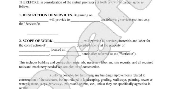 Independent Contractor Contract Template south Africa Construction Contract Template Construction Agreement