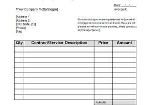 Independent Contractor Contract Template south Africa Sample Contractor Invoice Templates 14 Free Documents