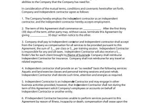 Independent Contractor Employment Contract Template 50 Free Independent Contractor Agreement forms Templates