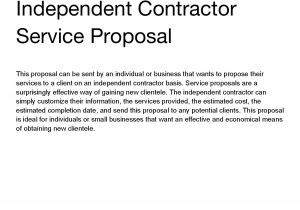 Independent Contractor Proposal Template 10 Best Images Of Independent Proposal forms Independent
