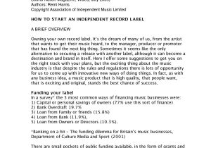 Independent Record Label Business Plan Template Record Label Business Plan Template Free