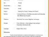 Indian Basic Resume Resume format India Biodata format Resume format