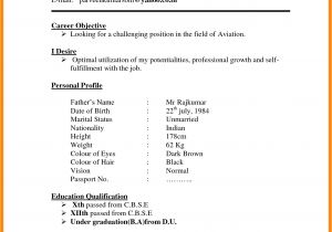 Indian Simple Resume format Doc 7 Cv Indian format theorynpractice