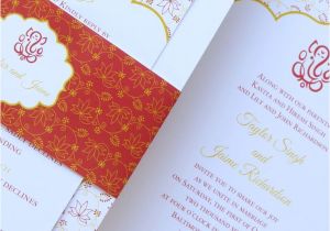 Indian Wedding Card Invitation Template Ganesh Indian Wedding Invitation In Red and Gold Imbue You