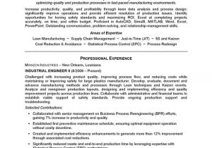 Industrial Engineer Resume Objective Resume Example Industrial Engineering Careerperfect Com