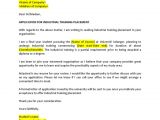 Industrial Placement Cover Letter Example Of Application for Industrial Training Placement