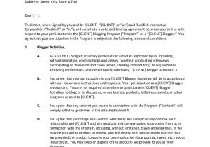Influencer Contract Template Blogger Agreement form Template