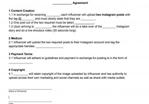 Influencer Contract Template Influencer Template Agreement Phlanx