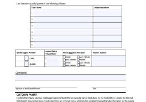 Informal Contract Template 7 Child Support Agreement form Samples Free Sample