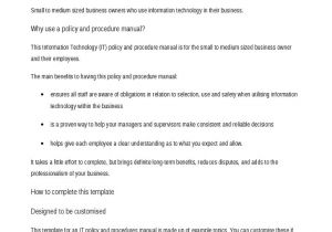 Information Technology Policies and Procedures Templates Information Technology Policies and Procedures Templates