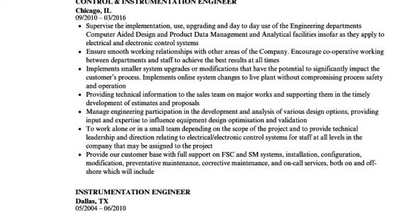 Instrumentation Engineer Resume Instrumentation Engineer Resume Samples Velvet Jobs