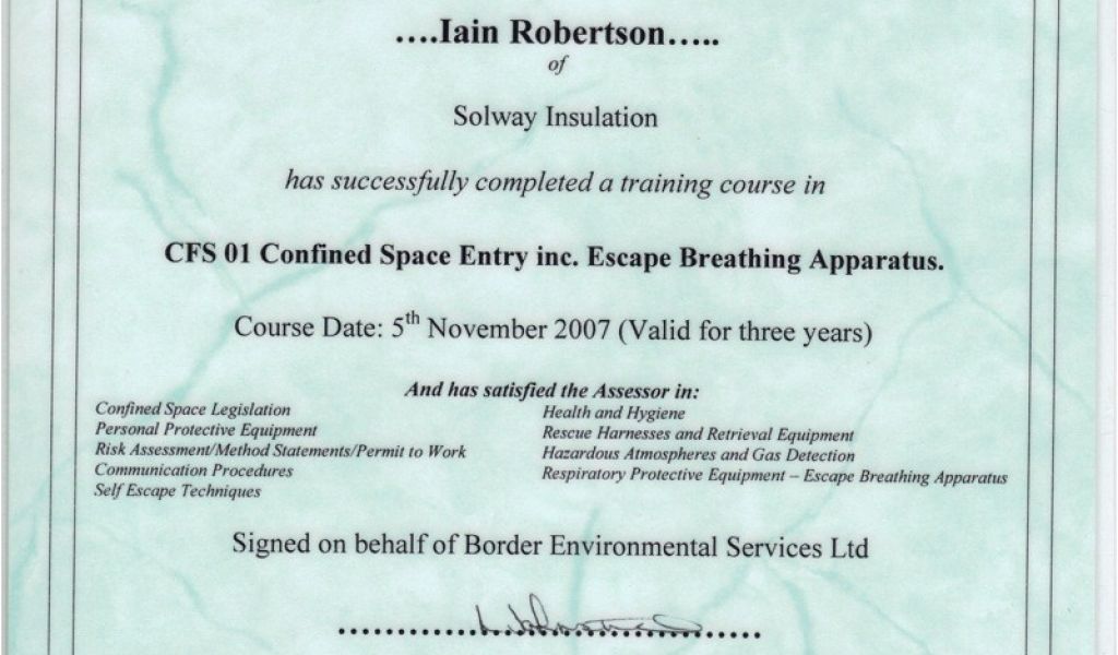 Insulation Certificate Template asbestos Awareness Certificate Template ...