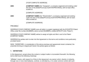 Intellectual Property Contract Template Intellectual Property assignment Template Sample form