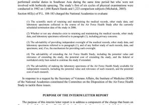 Interim Management Contract Template Letter Report Disposition Of the Air force Health Study