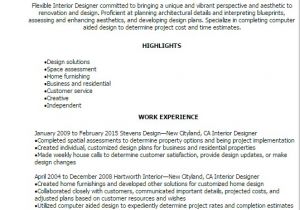 Interior Design Resume Template Professional Interior Designer Resume Templates to