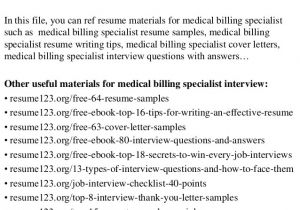 Internal Job Interview Resume top 8 Medical Billing Specialist Resume Samples