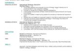 International Relations Student Resume International Relations Specialist Resume Sample Livecareer