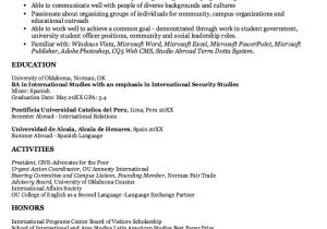 International Relations Student Resume Pin by Latifah On Example Resume Cv Sample Resume