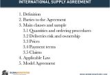 International Supply Contract Template International Supply Agreement Template