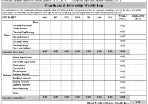 Internship Schedule Template Internship Weekly Log Excel Template Template Sample