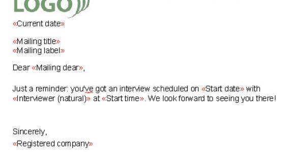 Interview Reminder Email Template Interview Reminder Letter Templates